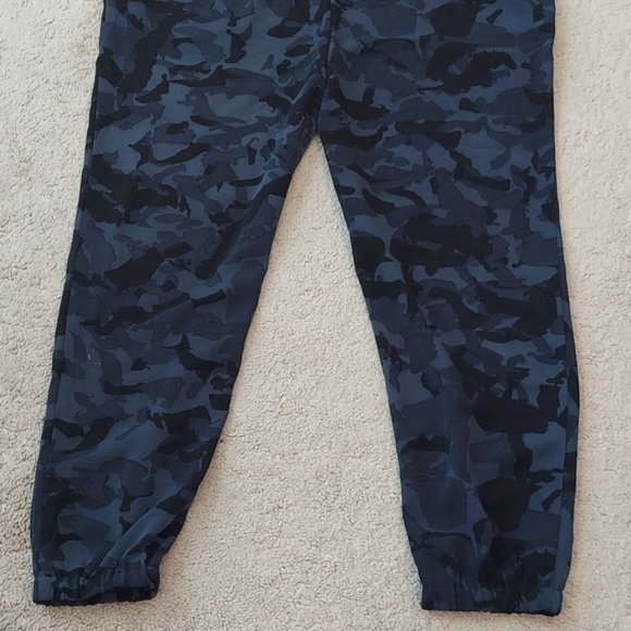 DKNY Sleeveless Camo Drawstring-Waist Jumpsuit in Blue & Black Sz L - Picture 7 of 14